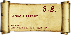 Blaha Elizeus névjegykártya